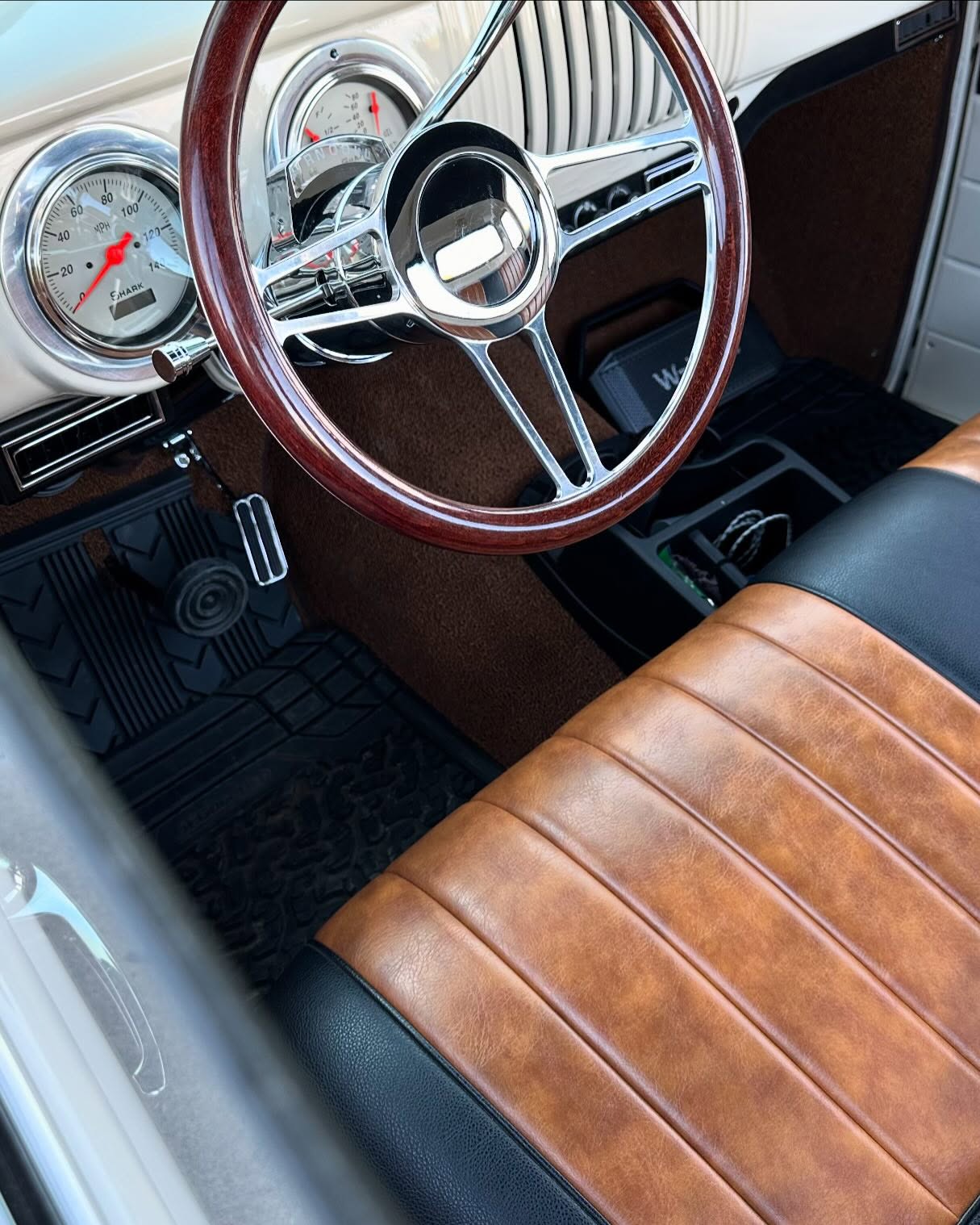 Professional interior car detailing in Prescott Valley showing clean leather seats and detailed cabin