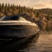 Ceramic coated boat with a glossy black hull on a Northern Arizona lake near Prescott